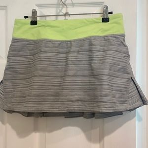 Gray and green tennis skirt